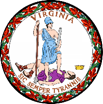 A picture of the virginia state seal.